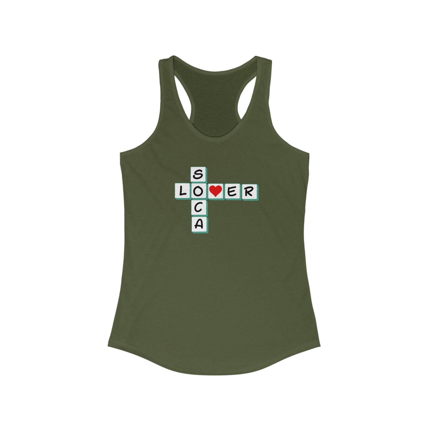 SOCA LOVER CROSSWORD Women's IRacerback Tank