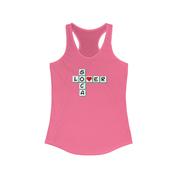 SOCA LOVER CROSSWORD Women's IRacerback Tank