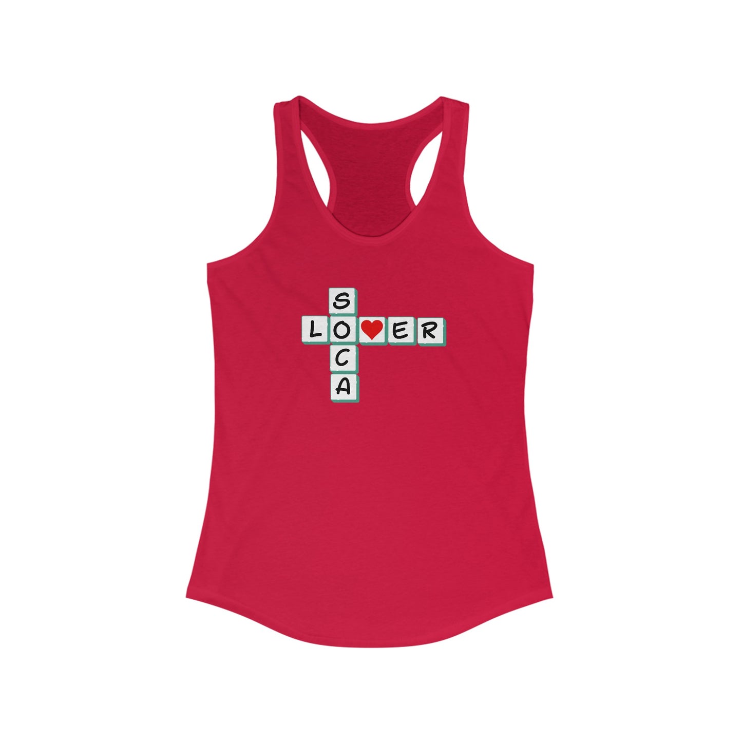 SOCA LOVER CROSSWORD Women's IRacerback Tank