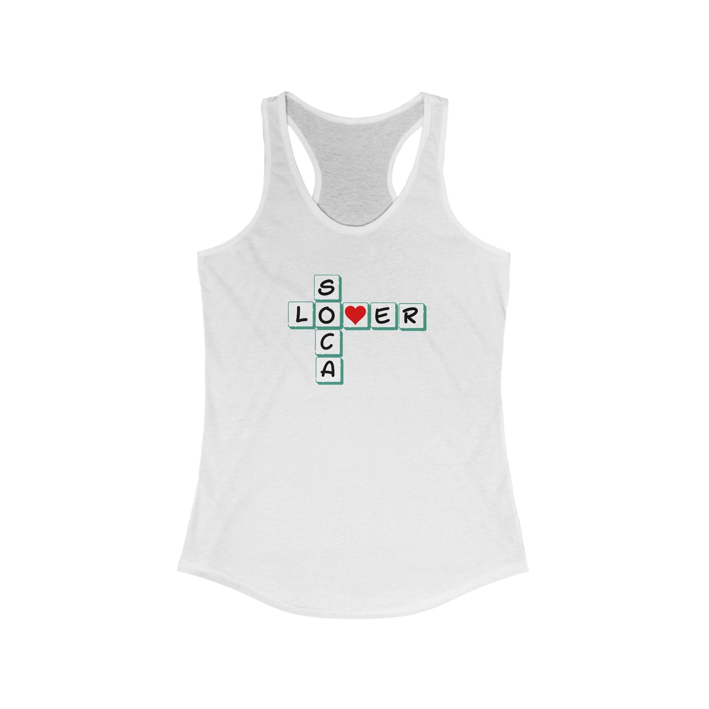 SOCA LOVER CROSSWORD Women's IRacerback Tank