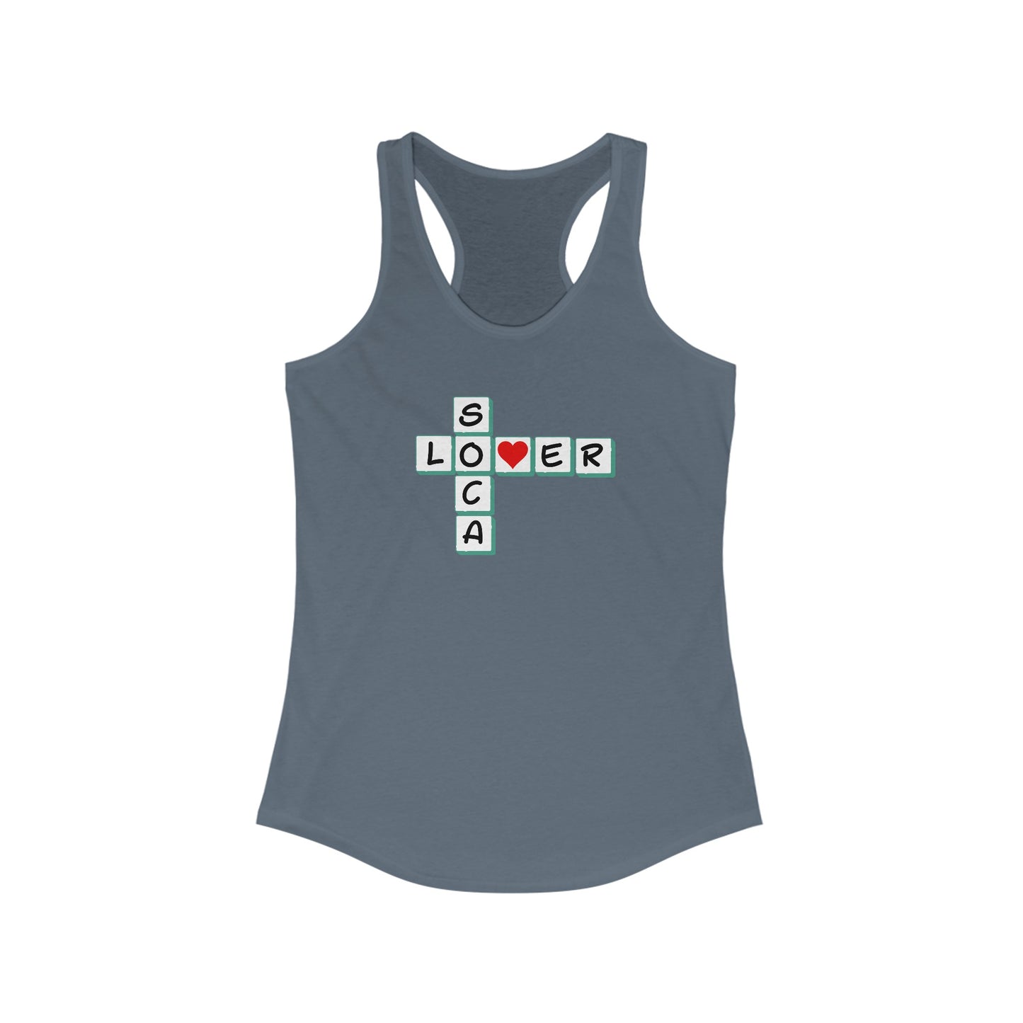 SOCA LOVER CROSSWORD Women's IRacerback Tank