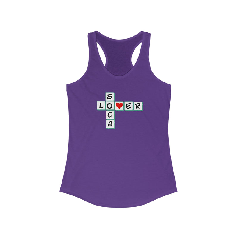 SOCA LOVER CROSSWORD Women's IRacerback Tank