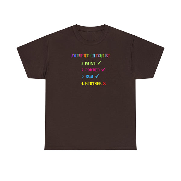 J'OUVERT CHECKLIST Unisex Cotton Tee