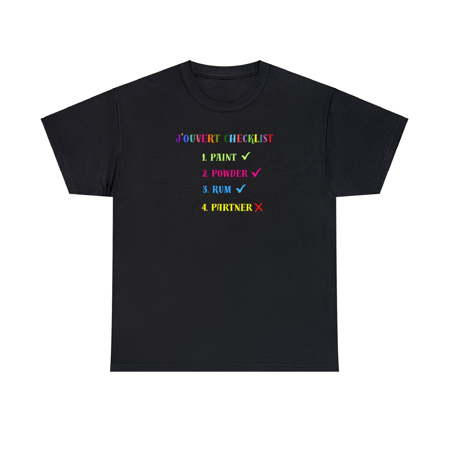 J'OUVERT CHECKLIST Unisex Cotton Tee