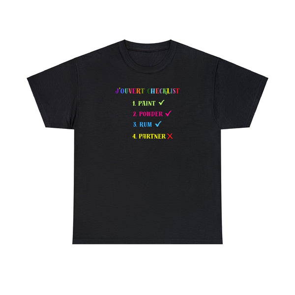 J'OUVERT CHECKLIST Unisex Cotton Tee