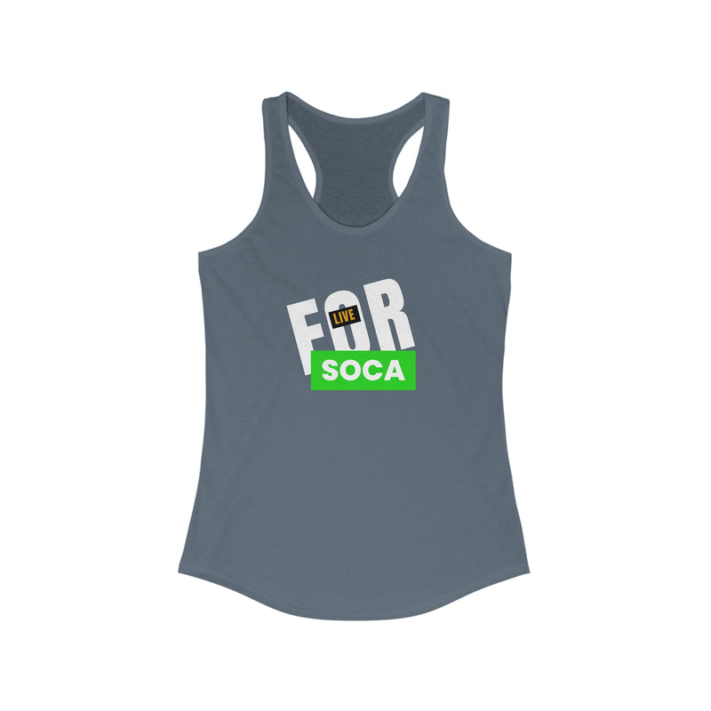 LIVE FOR SOCA Women's Racerback Tank