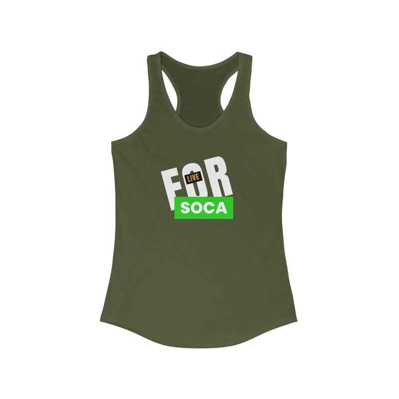 LIVE FOR SOCA Women's Racerback Tank