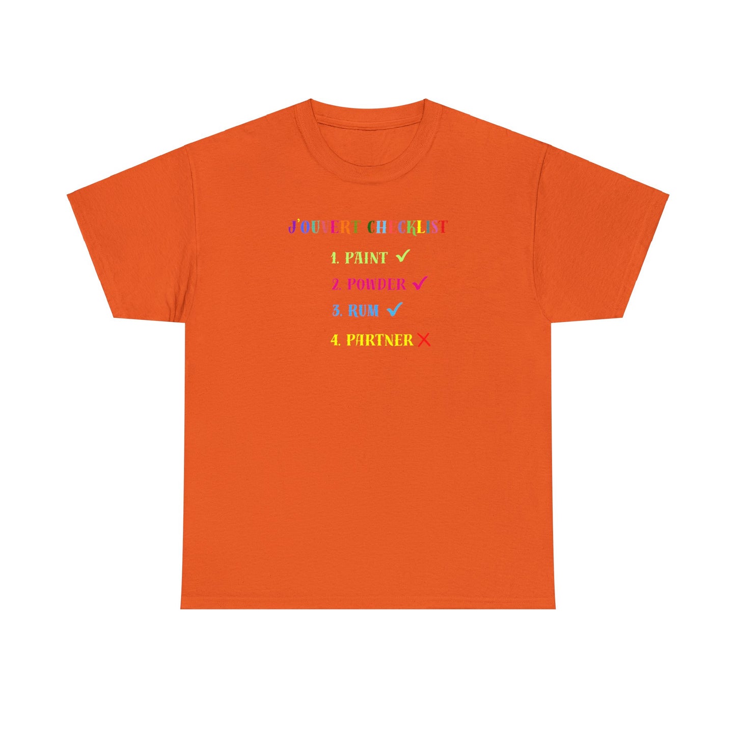 J'OUVERT CHECKLIST Unisex Cotton Tee