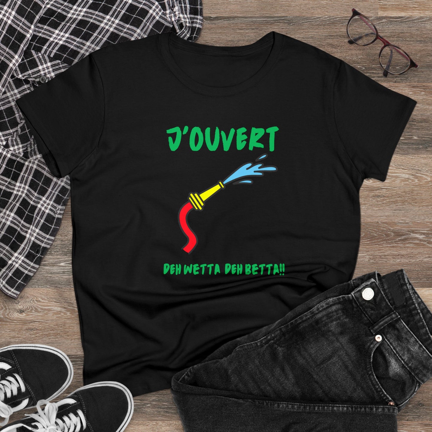 J'OUVERT DEH WETTA Women's Cotton Tee
